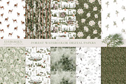 Evergreen Watercolor Forest, an Animal Illustration by Julia Dreams (Thumbnail 6 of 10)