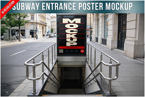 Subway Entrance Poster Billboard PSD, a Product Mockup by Bruno's Shop