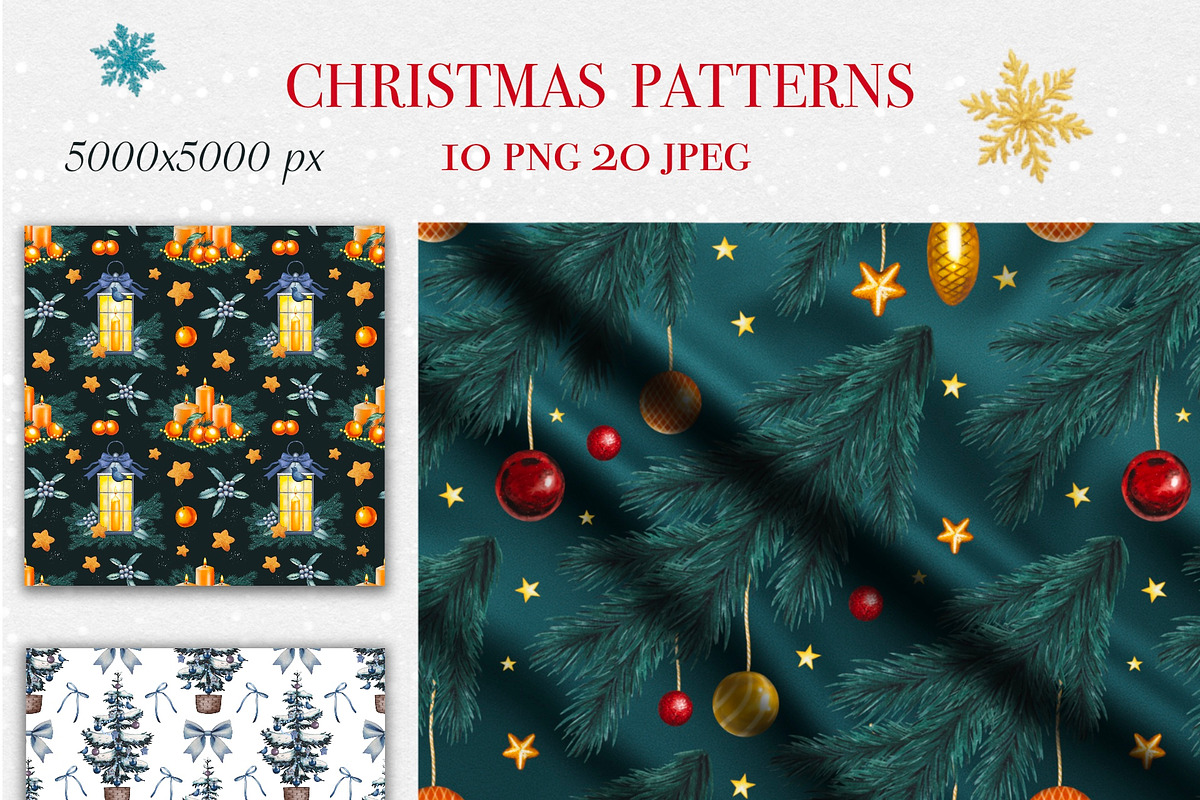 Christmas Magic Watercolor Clipart, a Seasonal Illustration by DiashaArt (Photo 15 of 18)