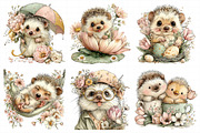 Whimsical Spring Hedgehog Clipart, an Illustration by Daily.Designs (Thumbnail 5 of 8)