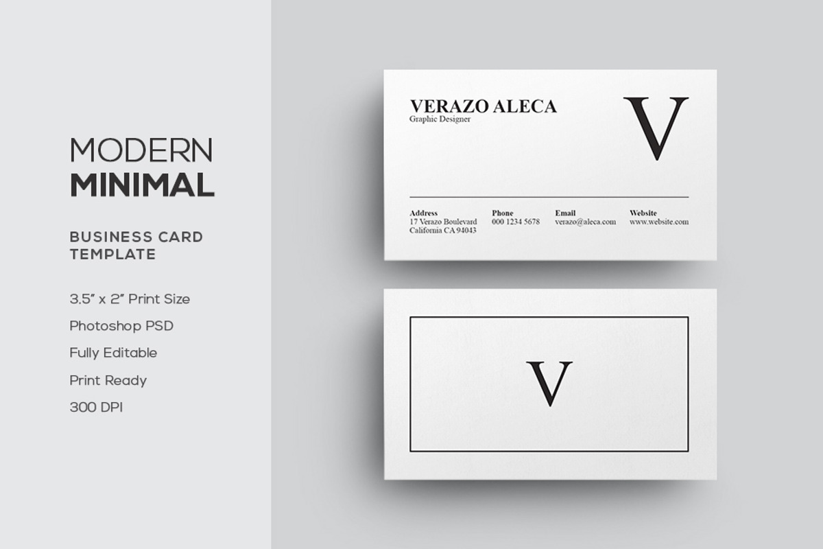 Clean & Modern Business Card, a Business Card Template by Verazo (Photo 1 of 4)