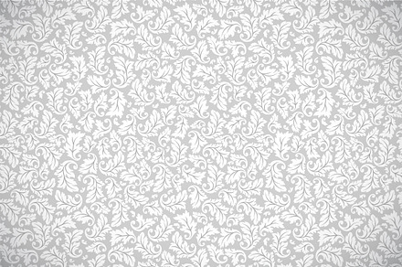 Gray and White Leaves Pattern