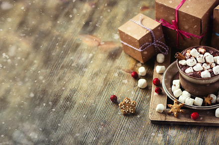 Christmas background hot drink