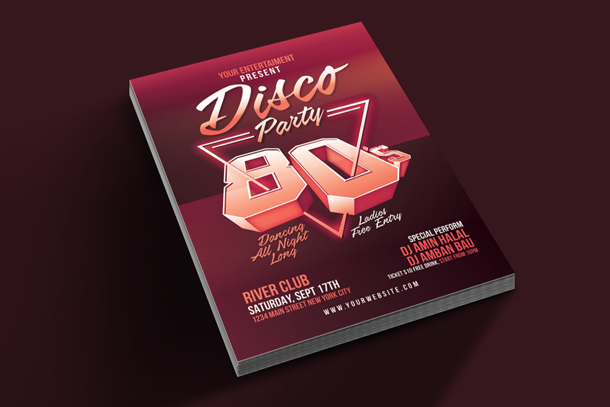80's Disco Party, a Flyer Template by Muhamad Iqbal hidayat (Photo 3 of 3)