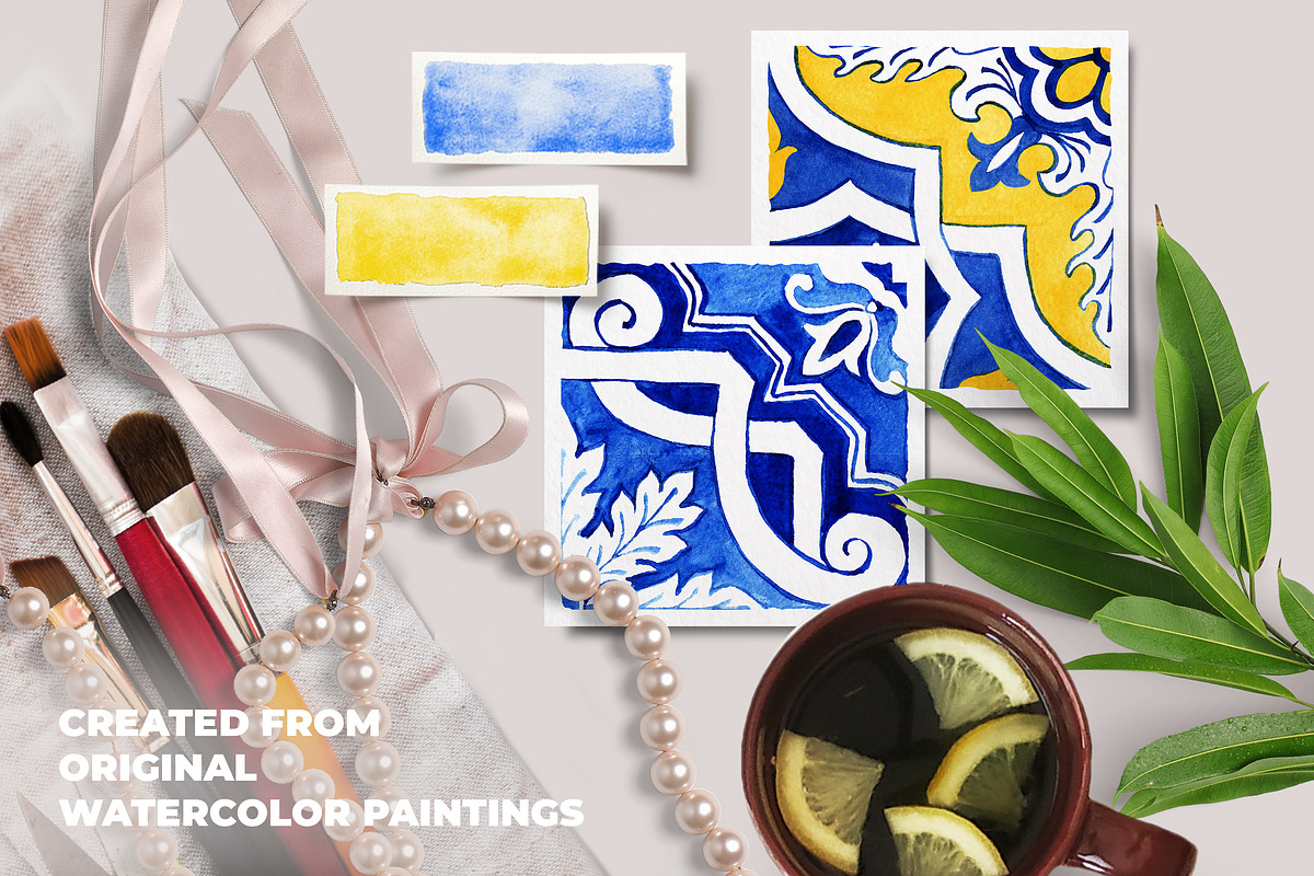 Portuguese Tiles Digital Papers, a Pattern Graphic by ilonitta (Photo 10 of 11)