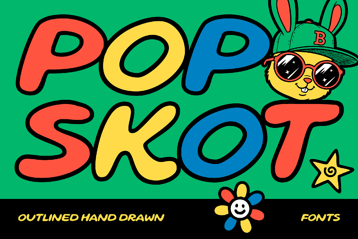 Popskot - Outline Bold Fonts, a Sans Serif Font by Konstantine Studio (Photo 1 of 8)