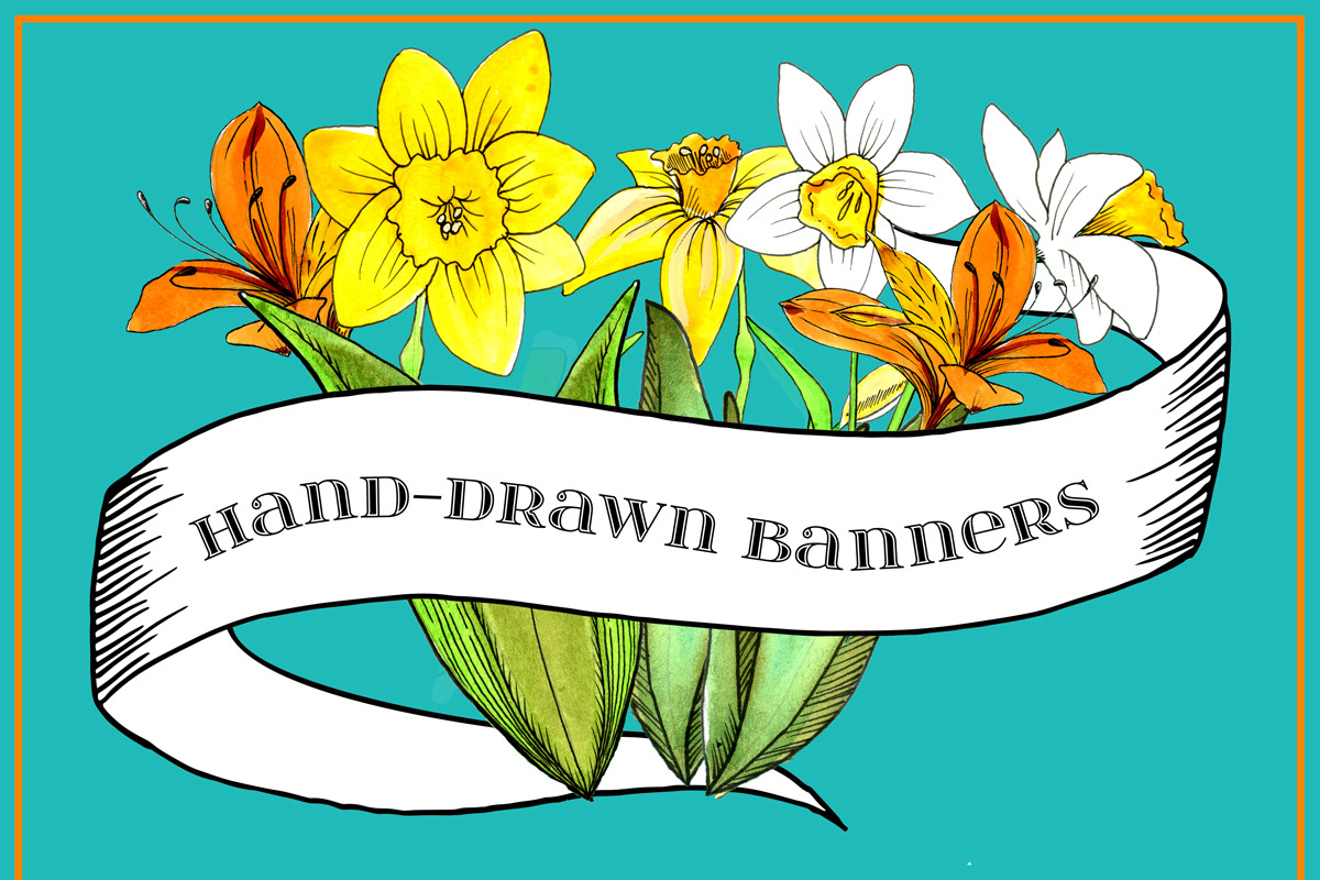 Hand-drawn Banners and Ribbons, an Object Graphic by MyNatureGraphics (Photo 1 of 4)