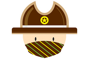 Cartoon Masked Cowboy Sheriff