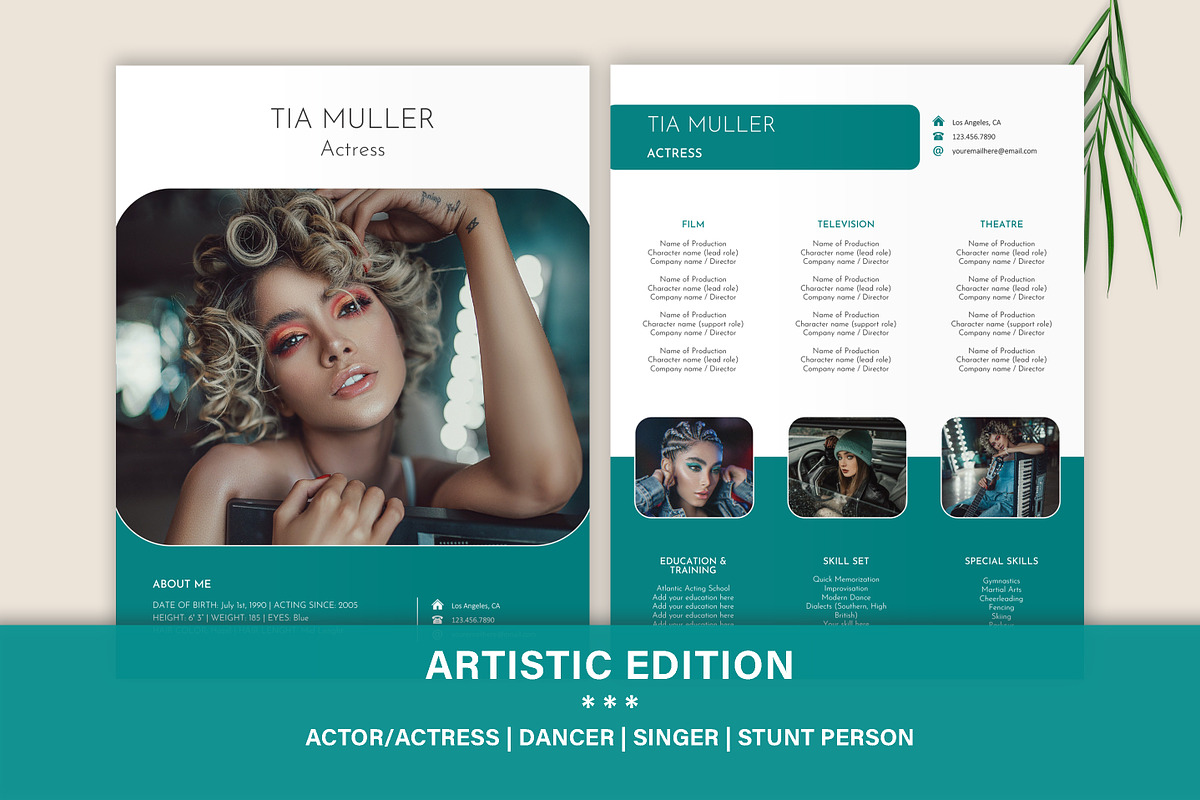 Actor | Actress Resume Design, a Resume Template by Stanin Studio (Photo 1 of 10)
