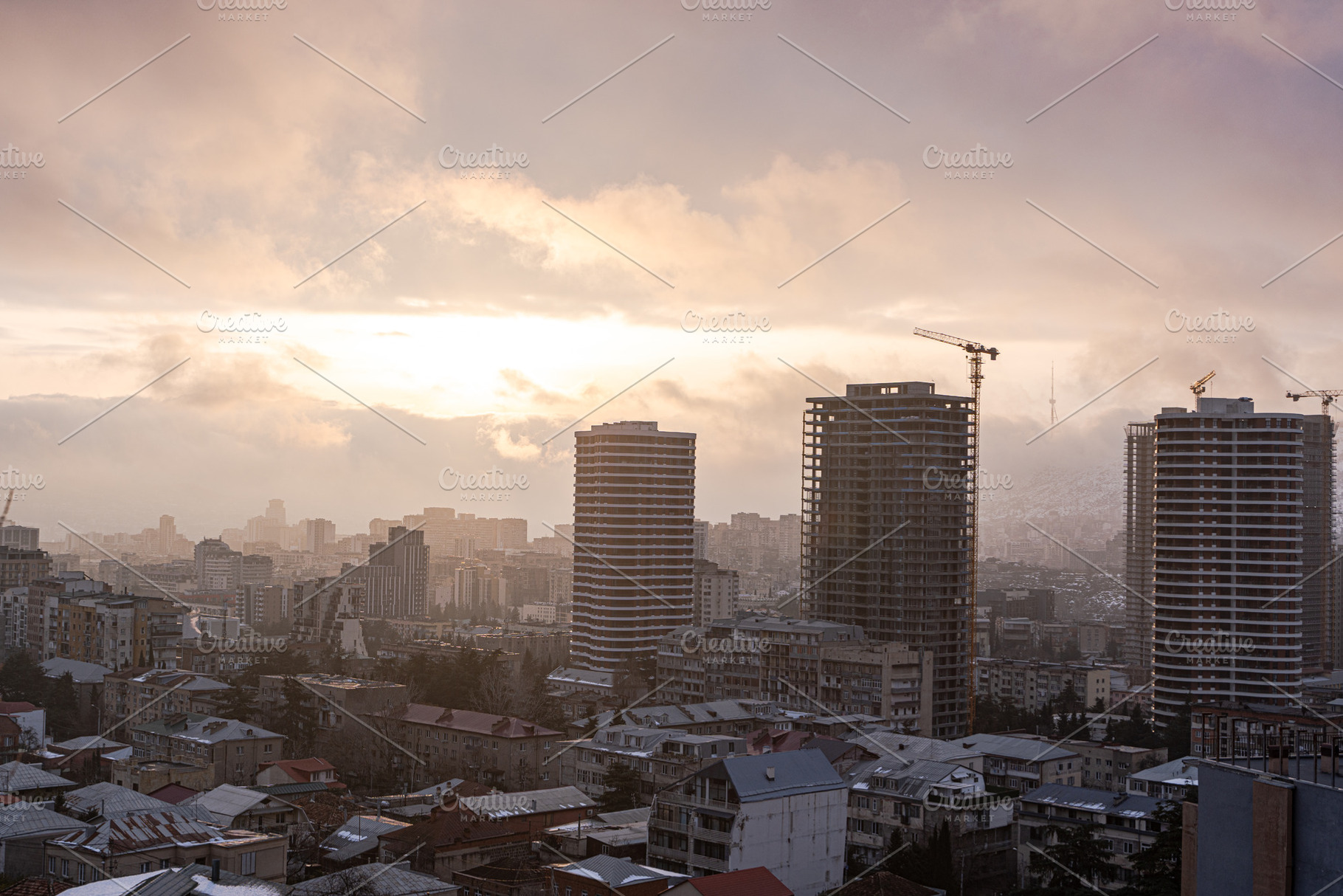 Winter morning over the Tbilisi's downtown, an Architecture Photo by Anna Bogush