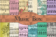 Music sheet digital paper, a Pattern Graphic by Kiwi Fruit Punch (Thumbnail 1 of 3)