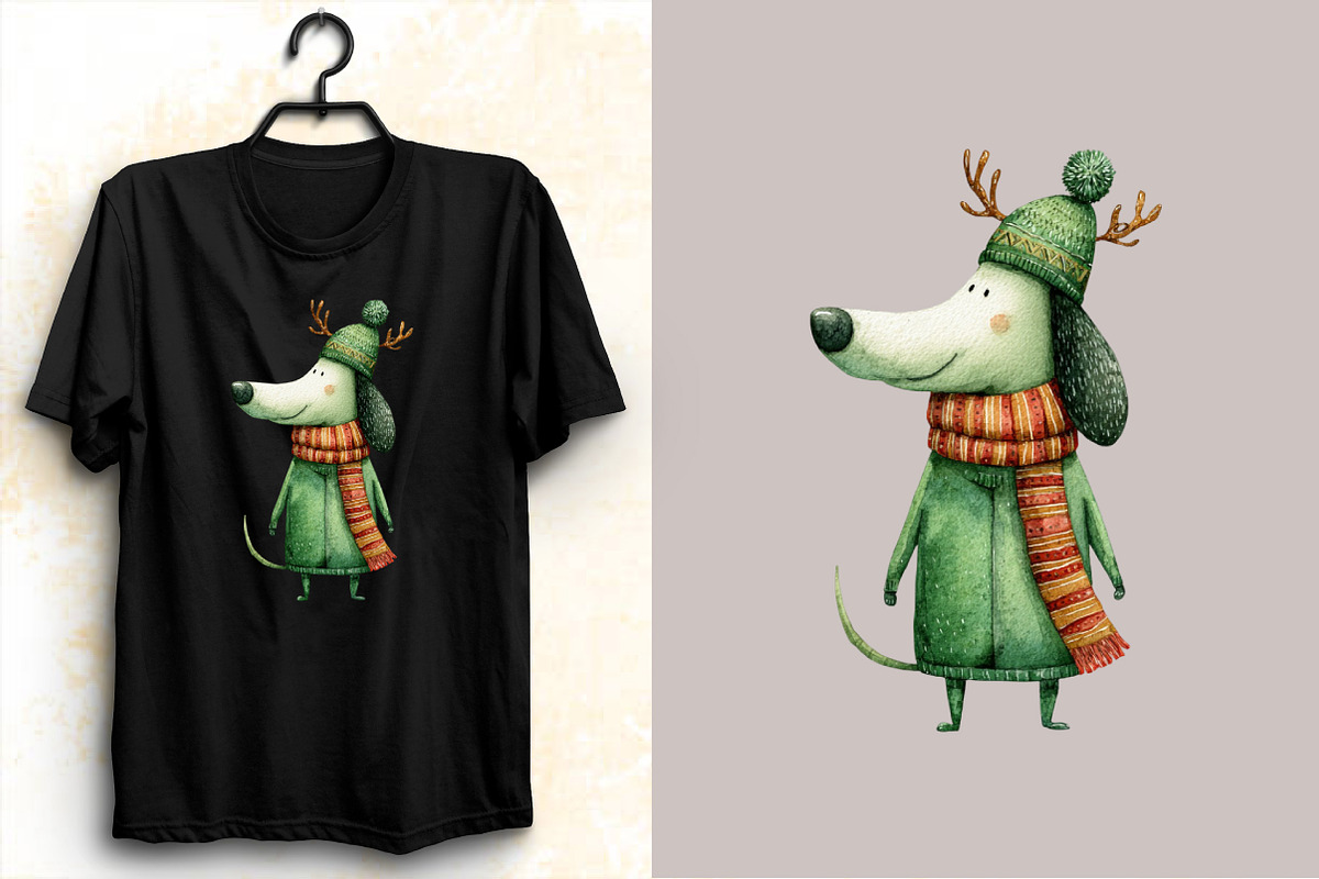 Whimsical Christmas Dog Clipart Bun, an Illustration by SVGArt (Photo 5 of 8)