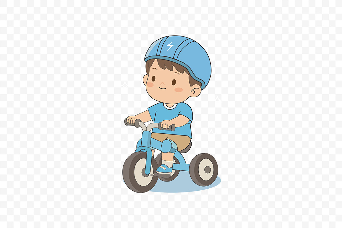 Boy Riding Tricycle Helmet, a Person Illustration by Partikusi Design (Photo 3 of 3)