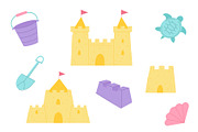 Summer Sandcastle Beach Clipart Set, an Illustration by Milota (Thumbnail 2 of 3)