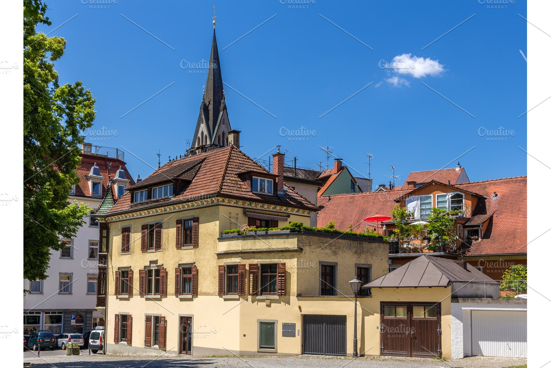 Buildings in the city center of Konstanz, Germany, an Architecture Photo by Leonid Andronov