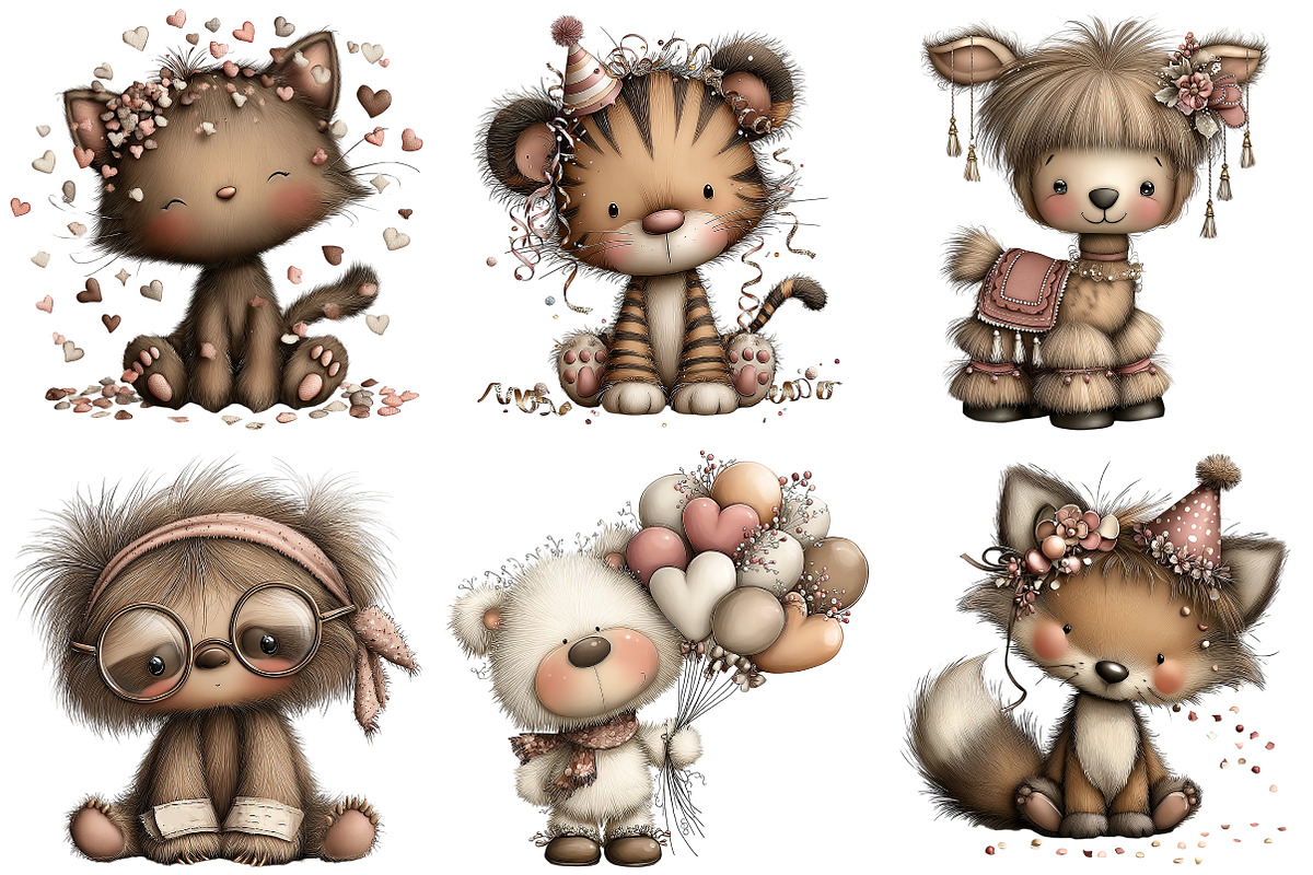 Whimsical New Year Animal Clipart, an Illustration by Craft Nest (Photo 7 of 8)