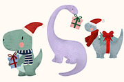 Christmas Dinosaur Illustrations, an Illustration by KJP Designs (Thumbnail 4 of 7)