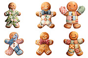 Gingerbread Man Patchwork Bundle, an Illustration by DreamArtGraphic (Thumbnail 2 of 4)