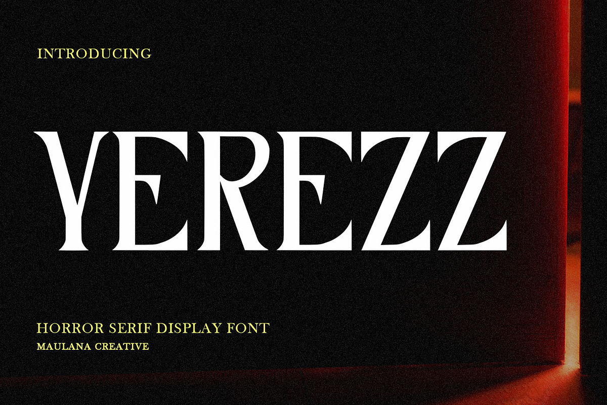 Yerezz Serif Display Font, a Serif Font by Maulana Creative (Photo 1 of 7)