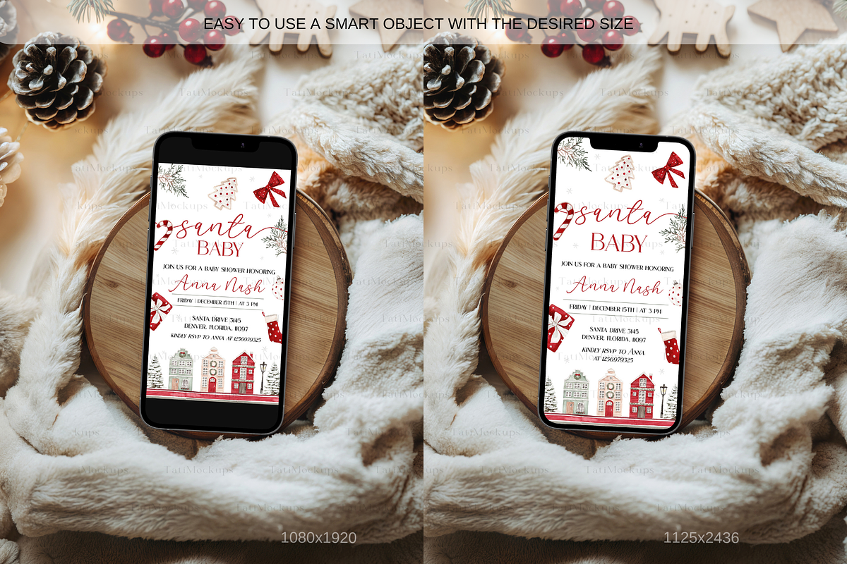 Christmas Phone Mockup Fur Backgroun, a Product Mockup by TatiMockup (Photo 3 of 5)