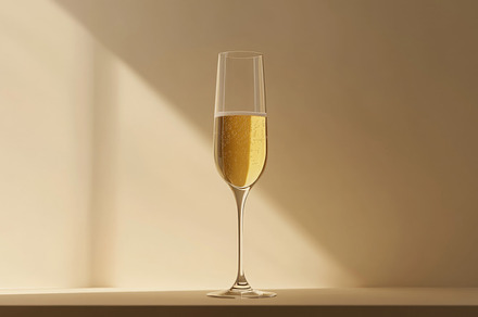 Elegant Champagne Glass with Bubbly Sparkling Wine