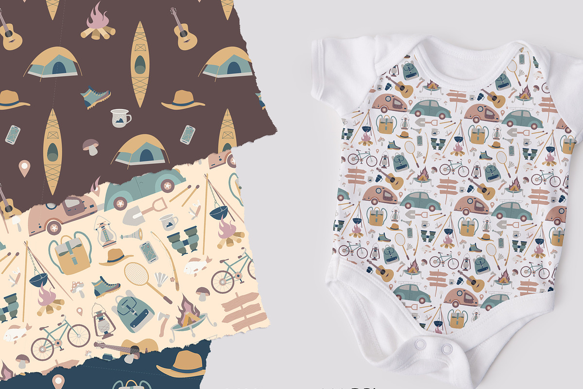 Hiking and Travel seamless pattern, a Pattern Graphic by Nebbia (Photo 3 of 5)
