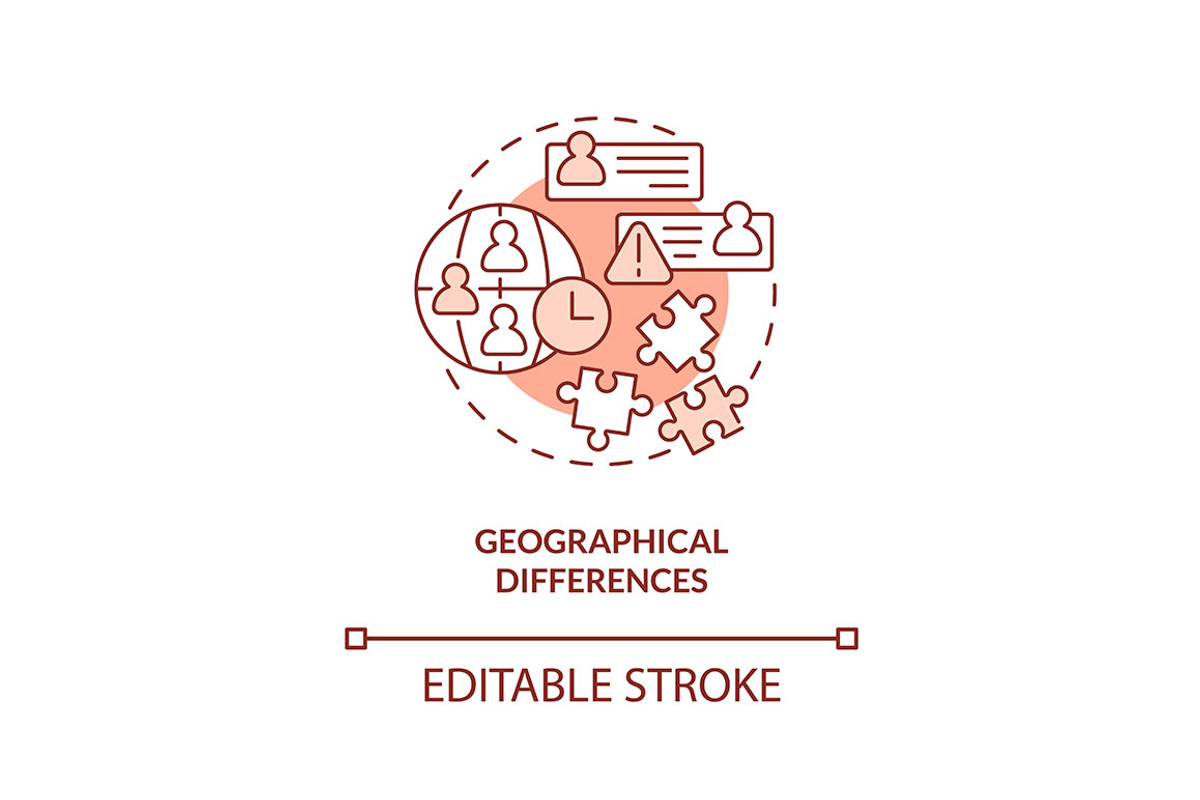 Geographical differences red concept, an Icon by IMG Visuals