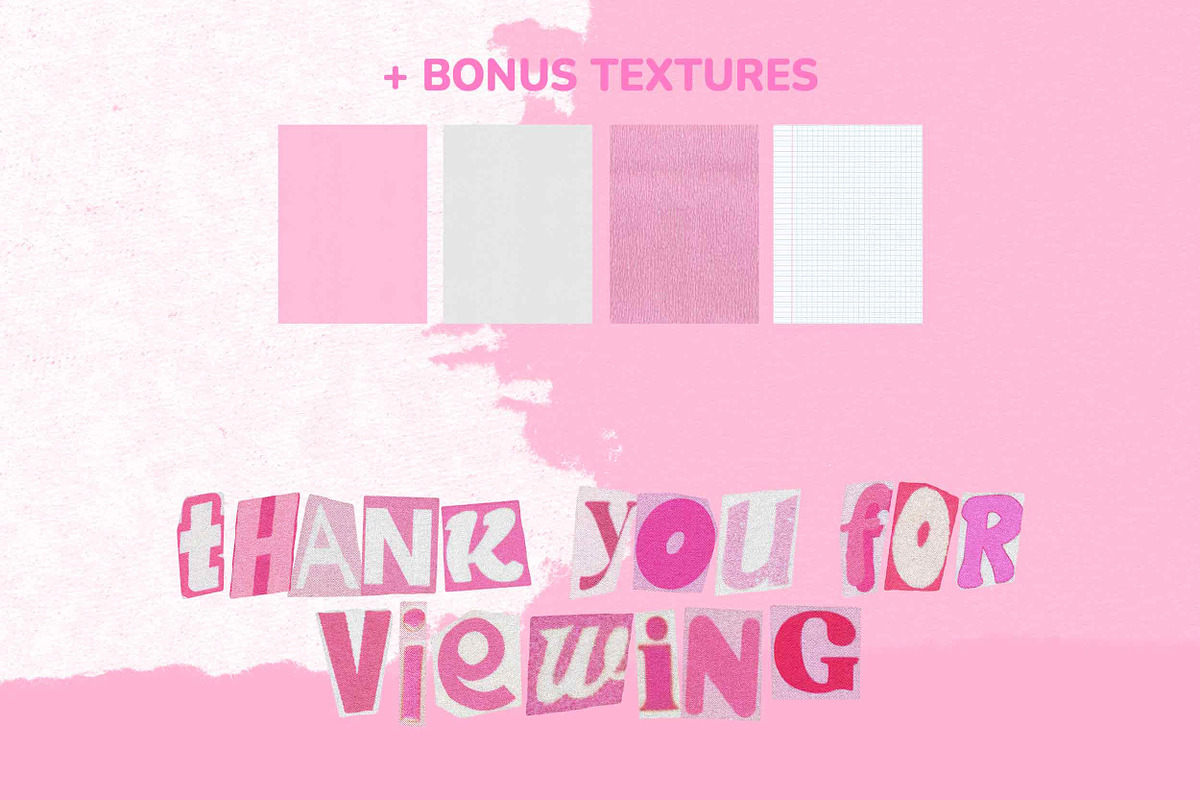 Barbiecore Ransom PNG Pink Letters, an Object Graphic by BORT GRAPHIC (Photo 8 of 8)