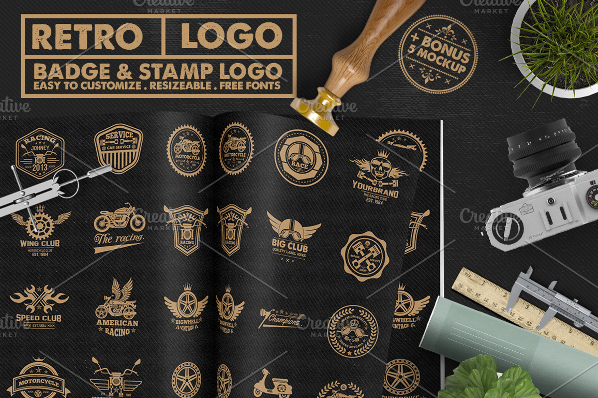 Race Badge & Stamp Logo & 5 Mockup, a Branding & Logo Template by The Craftsman (Photo 1 of 16)