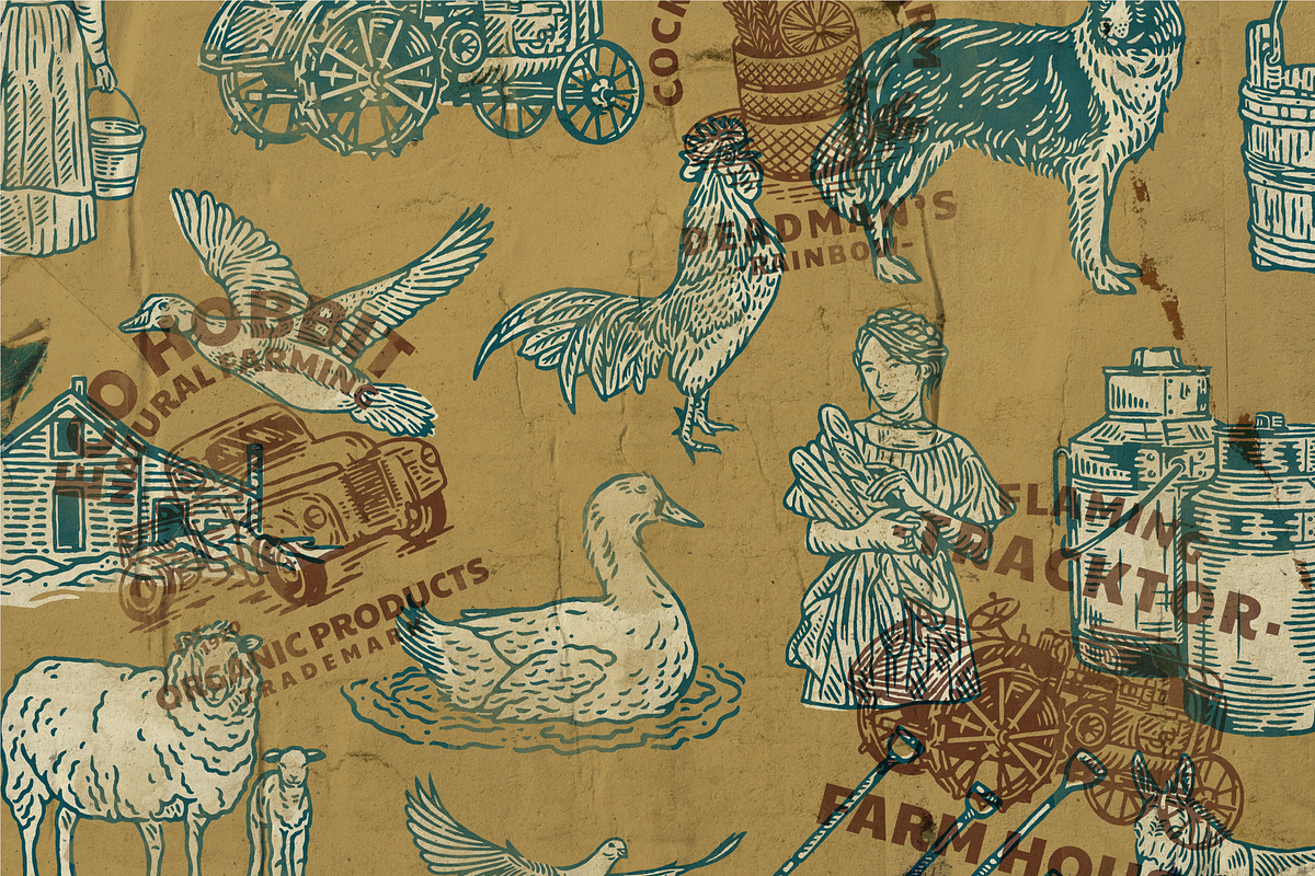 Hand Drawn Farmer Illustrations, an Animal Illustration by Wortfice (Photo 3 of 6)
