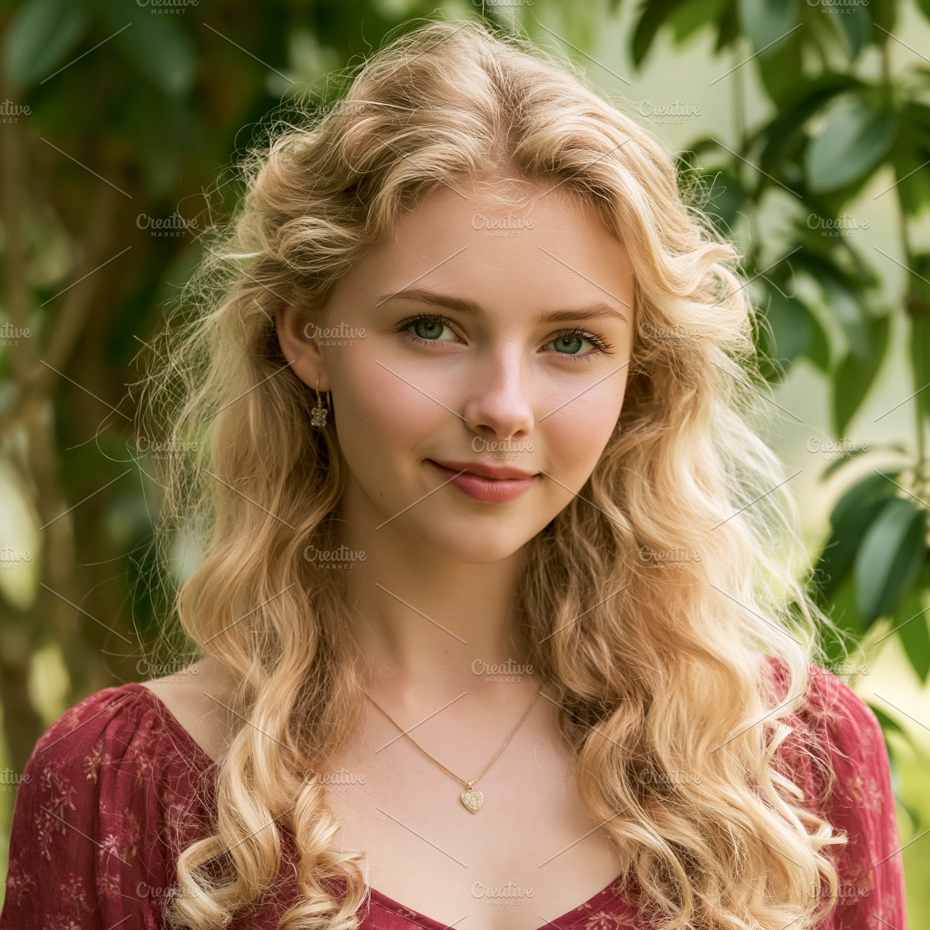 Portrait of a beautiful blonde woman with serene expression and, a Person Photo by Studio ANNA