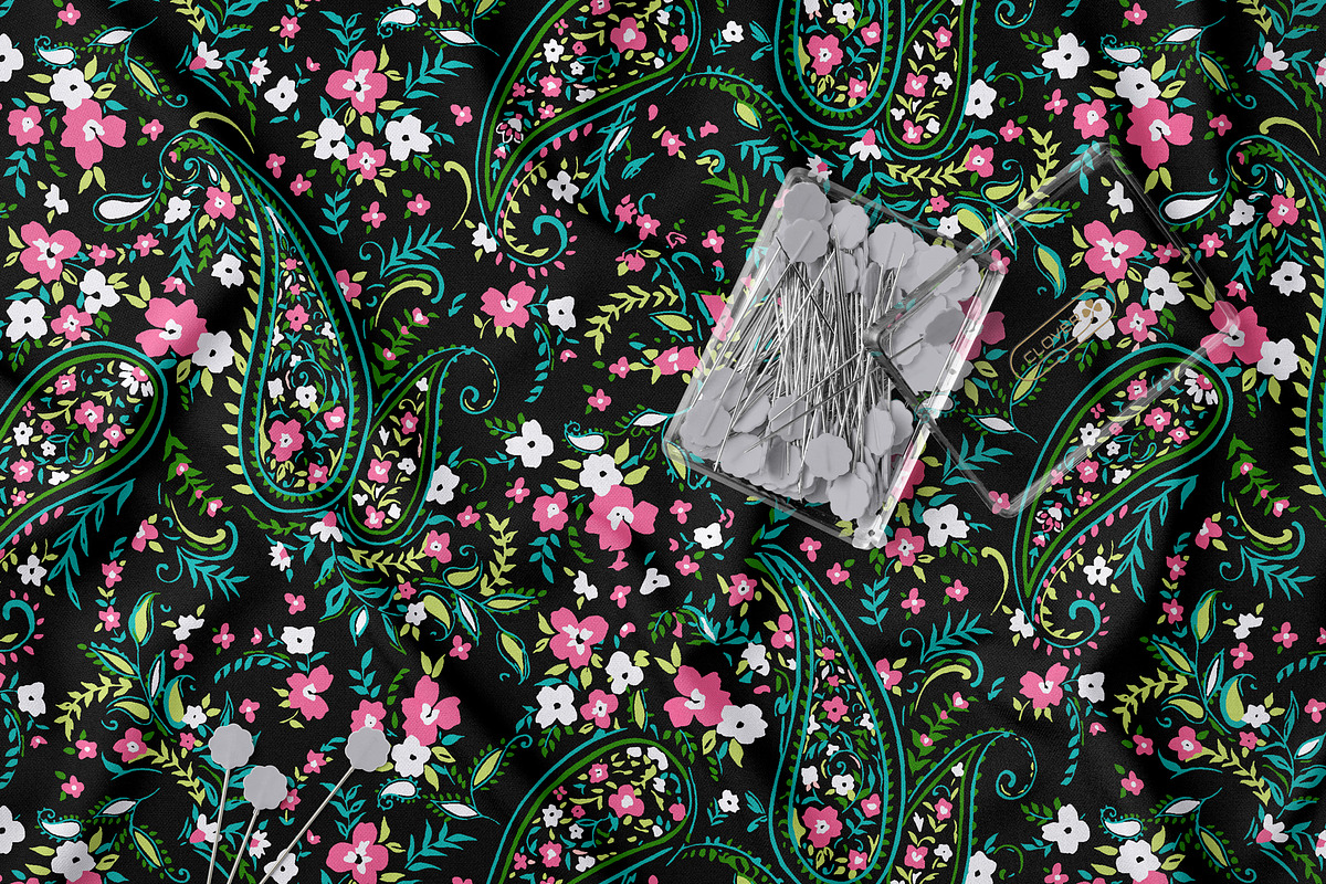 Ethnic Paisley Floral Pattern, a Pattern Graphic by StudioGlouna (Photo 9 of 9)