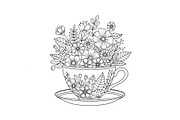 Floral Teacup Line Art Bundle, an Illustration by Gfx_Store (Thumbnail 48 of 51)