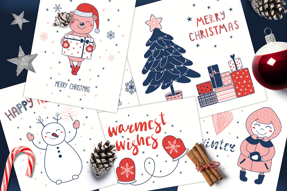 Christmas Bundle Cute Illustrations, a Seasonal Illustration by sceptical cactus (Photo 58 of 62)