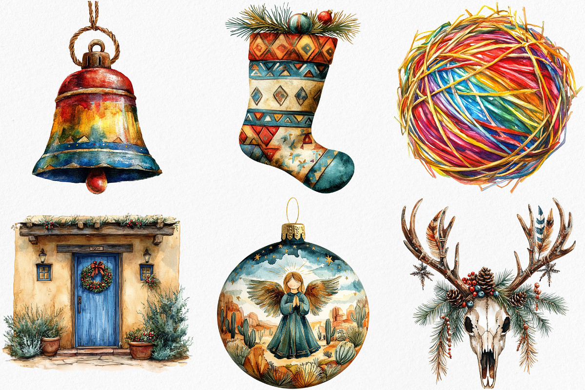 Watercolor Southwestern Christmas, an Illustration by Canvas Craft (Photo 4 of 8)