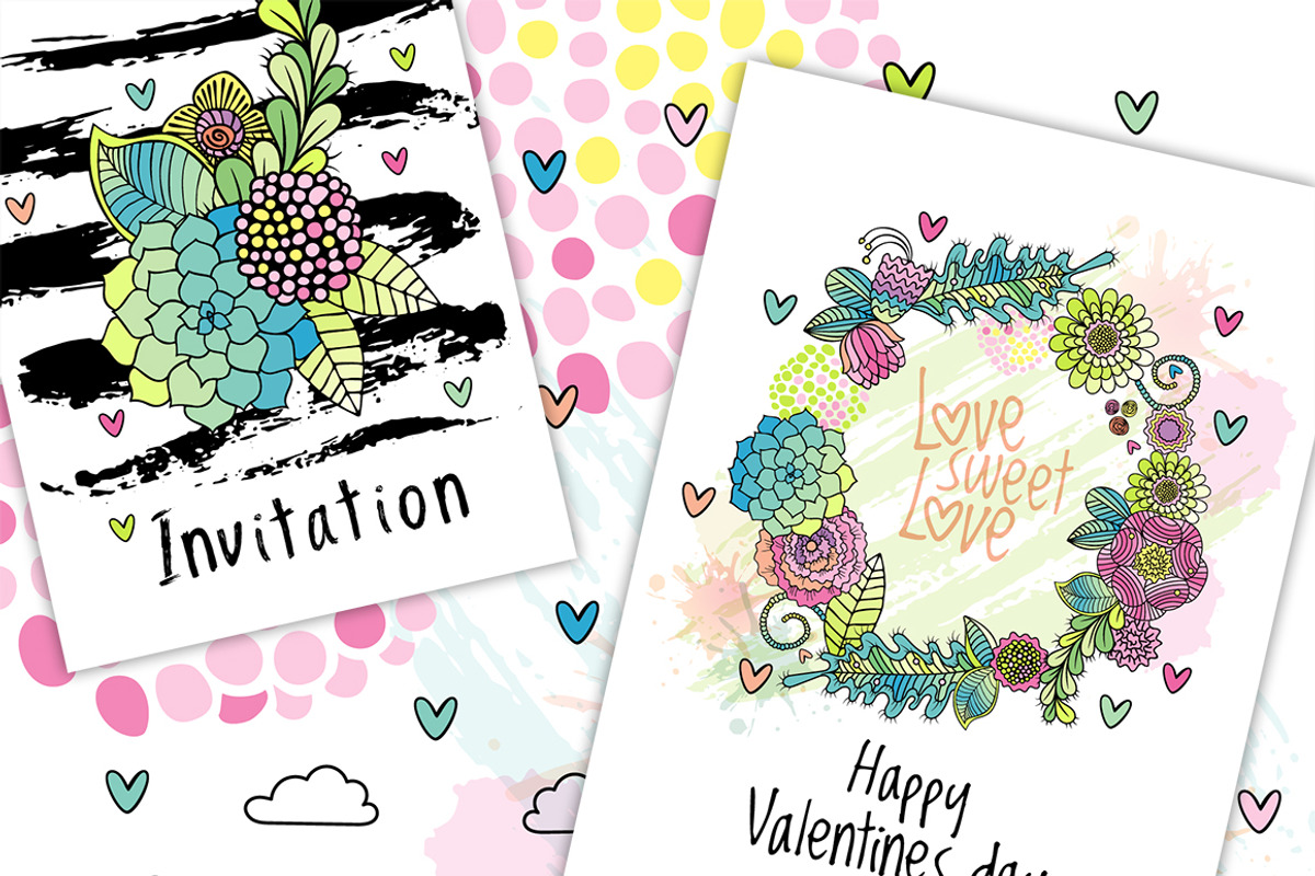 Floral collection. Hand drawn set., an Illustration by antuanetto (Photo 7 of 7)