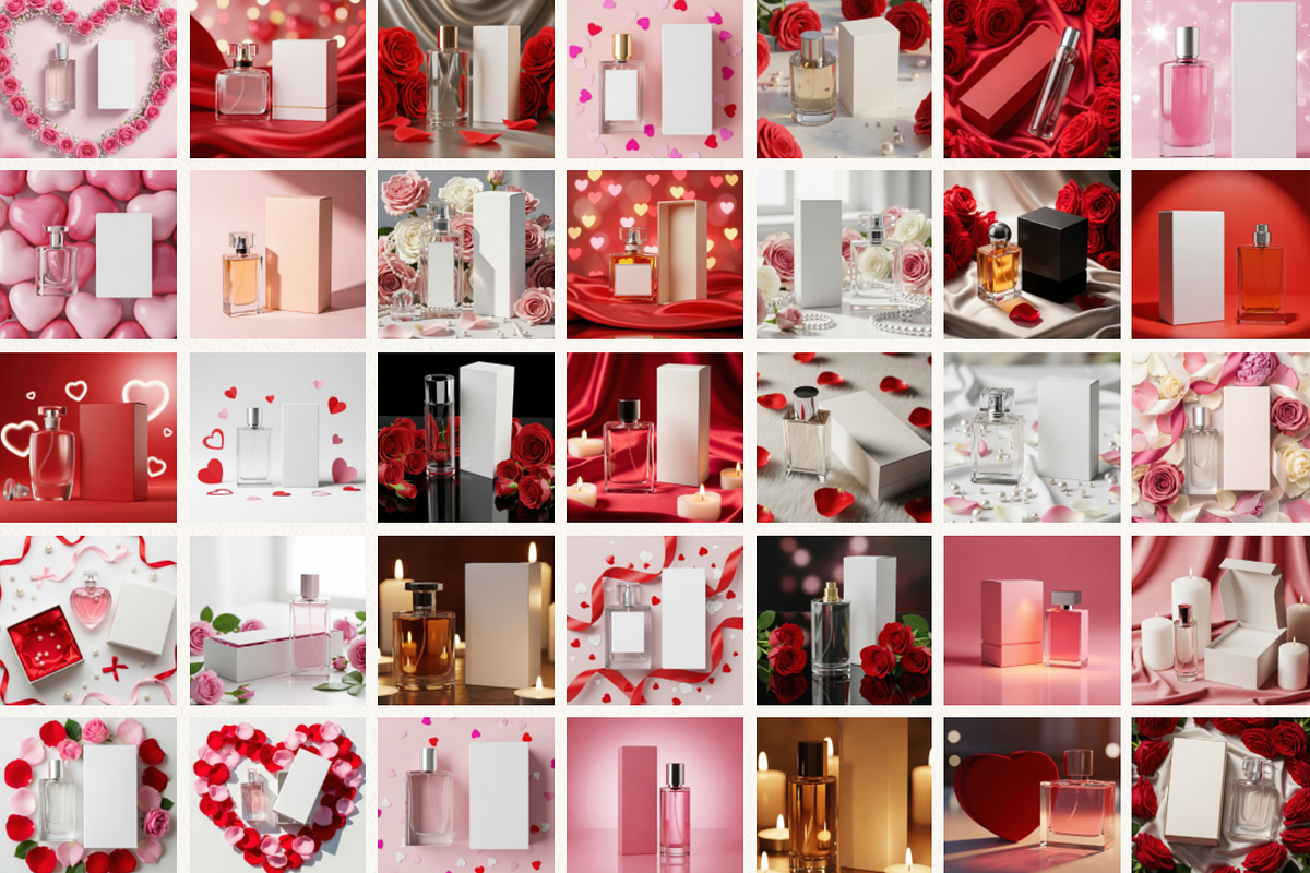 Valentine Perfume Bottle Mockup 1000, a Packaging Mockup by KennedyStudio (Photo 12 of 15)