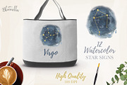 Star Signs Set Watercolor Astrology, an Illustration by Bloomella (Thumbnail 2 of 7)