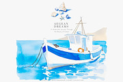 greek clipart mediterranean set, a Decorative Illustration by Patishop Art (Thumbnail 6 of 10)