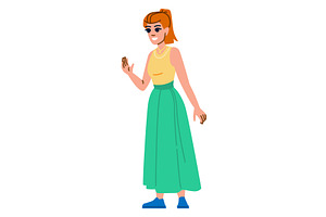Smiling woman waving hand and saying, a Person Illustration by pikepicture