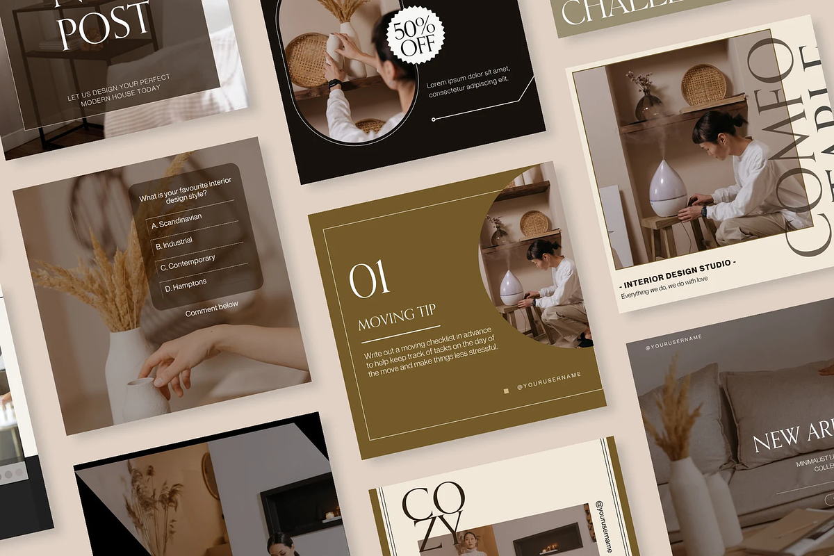 36 Interior Design Instagram Posts, a Social Media Template by The Lone Crowd (Photo 4 of 9)