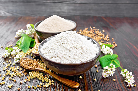 Flour buckwheat green and brown