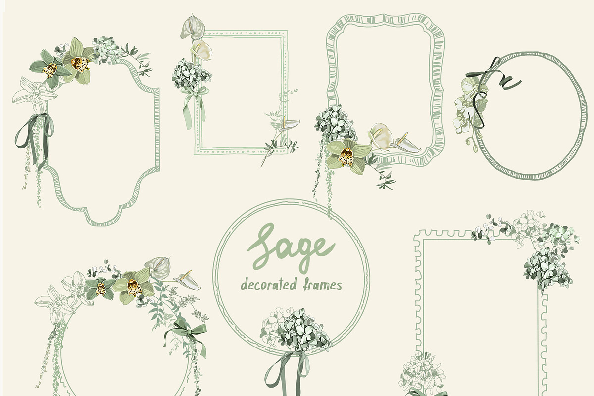 Sage Floral Illustrations, an Object Graphic by whiteheartdesign (Photo 6 of 14)