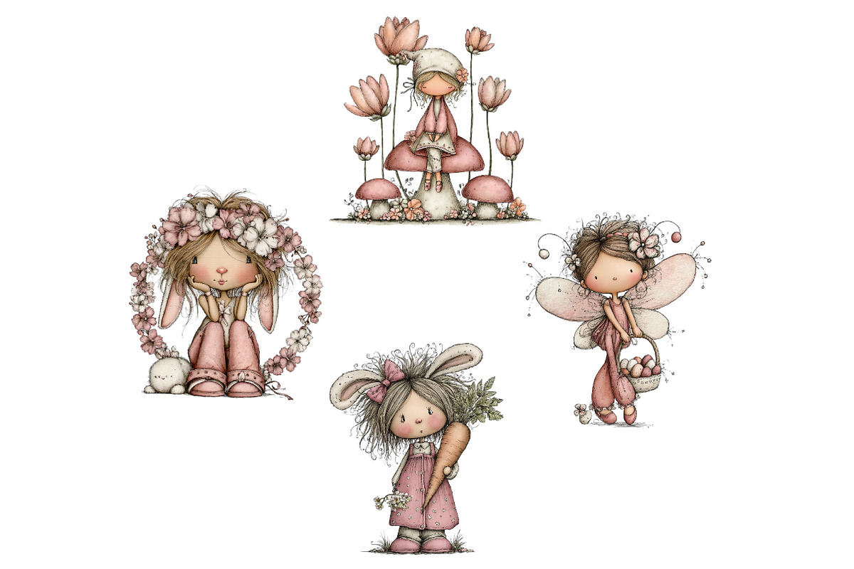 Whimsical Easter Fairy Clipart, an Illustration by Dream Creation (Photo 7 of 7)