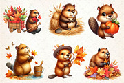 Autumn Cute Beaver Clipart, an Illustration by Dream Creation (Thumbnail 6 of 6)