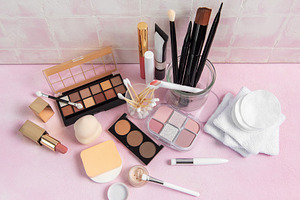 Makeup products and tools for beauty application, a Beauty & Fashion Photo by Olena Rudo