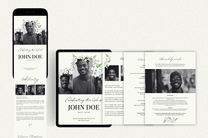 Funeral Program Template Set I Canva