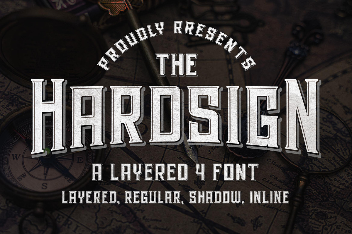 Hardsign - Layered Font, a Blackletter Font by Blankids Studio (Photo 1 of 9)