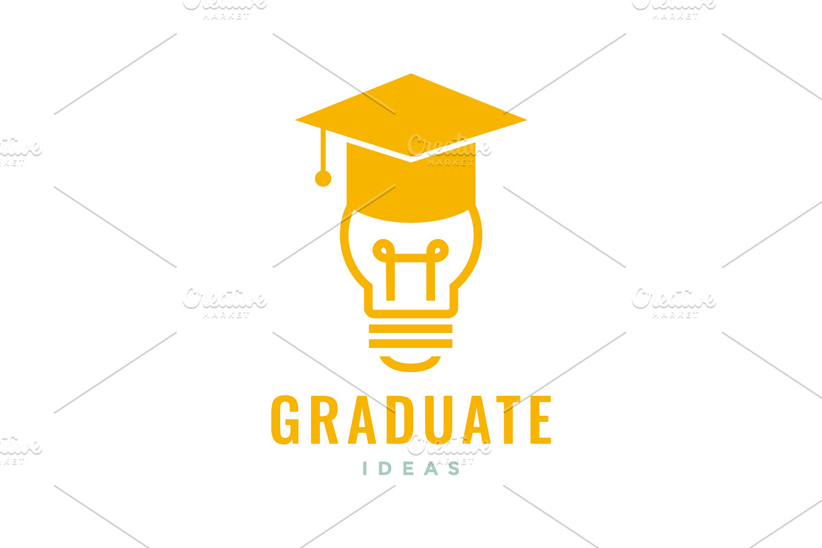 lamp creative graduate hat logo, a Branding & Logo Template by devastd