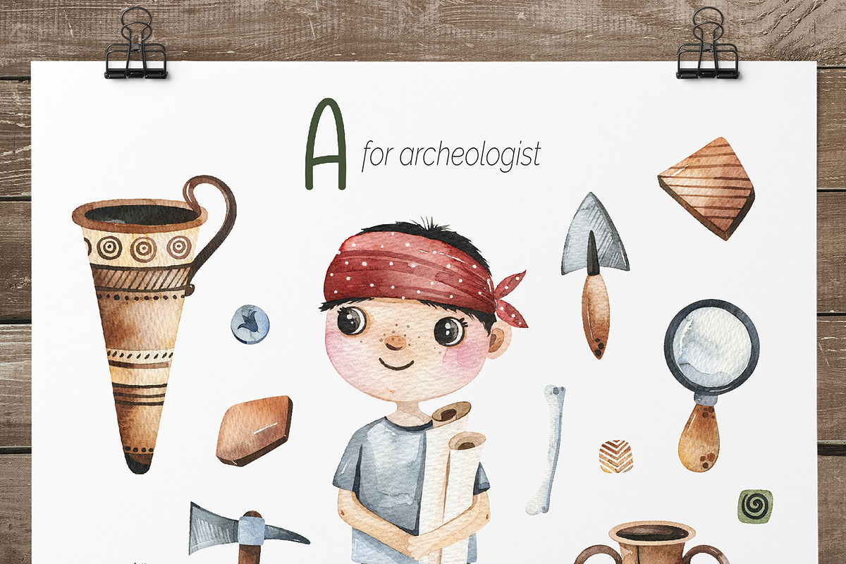Cute Alphabet Professions. Part 1, an Object Graphic by Kate_Rina (Photo 2 of 21)
